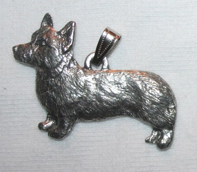 Pembroke Welsh CORGI Dog Harris Fine Pewter Pendant USA Made