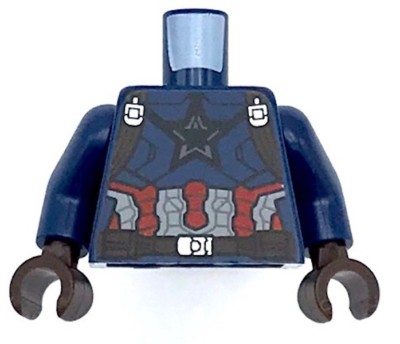 Lego New Torso Armor with Dark Star on Chest and Red White Reddish Brown Hands