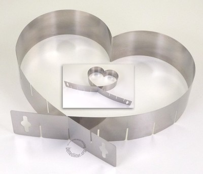 HERZ BACKRAHMEN EDELSTAHL 12-24 CM Herzbackrahmen TORTENRING BACKFORM Kuchenring