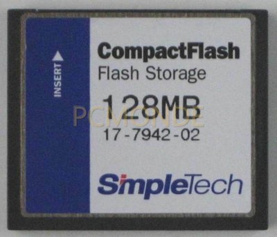 SimpleTech STI-CFAD/128A 128MB CompactFlash Card & PC Card Adapter
