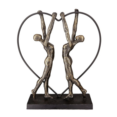 Decorative Figure Friendship Two Men Women Sculpture Couple Wedding
