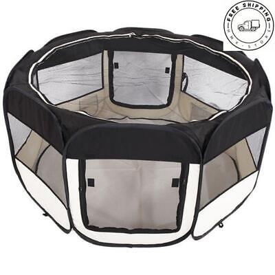 High Quality 45'' Foldable Oxford Cloth&Mesh Pet Playpen Fence with Eight Panel