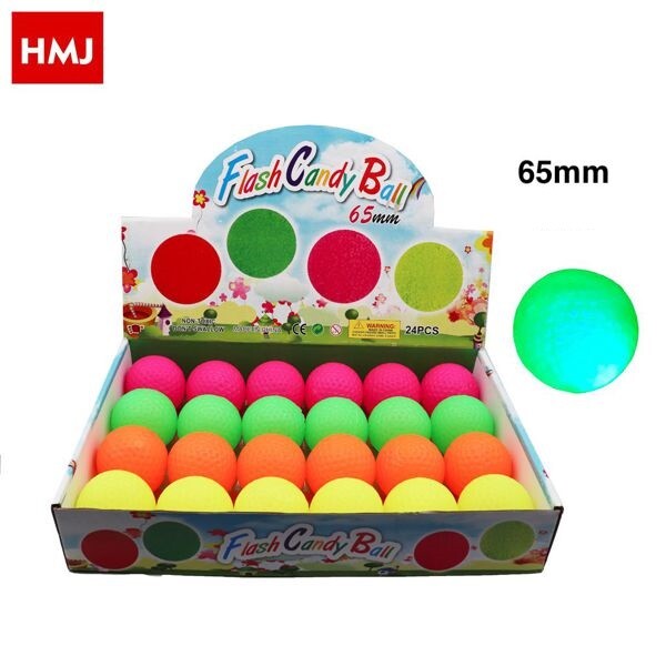 Set 24 Pezzi Pallina Palla 65mm Con Luce Gioco Giocattolo Bambini hmj