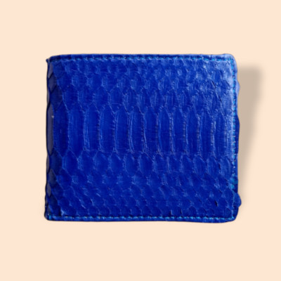 BLUE PYTHON WALLET Genuine Python Snakeskin Bifold Wallet