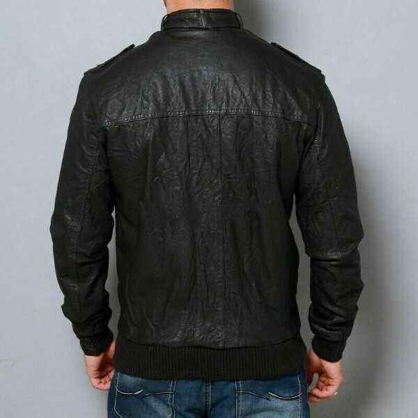 F$L HERREN LEDER JACKE NEU 100% ORIGINAL WEICHES LAMMLEDER SLIM BIKER BOMBER - 030