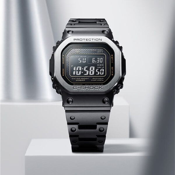 Pre-owned G-shock Casio  Full Metal Black Gmw-b5000mb-1jf Men's Watch Solar 2022