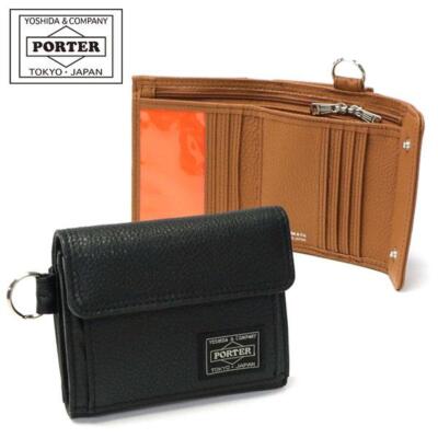 Pre-owned Porter Yoshida Calm Wallet Squid Fold Wallet 041-03122 Black