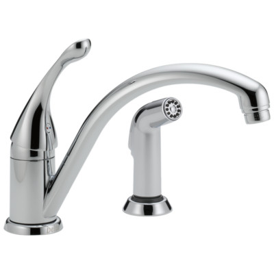 Delta Collins 1-Handle Kitchen Faucet w/ Spray Chrome-Certified Refurbished