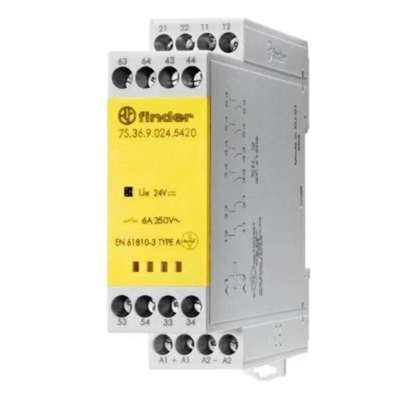 Finder 7S3690245420 Relaismodul 4S 2Ö 6A 7S.36.9.024.5420 IP20 Schaltrelais Neu