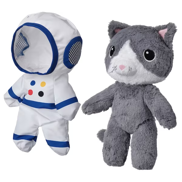 Gray Kitten Plush Stuffed Animal Toy New Aftonsparv Astronaut Suit