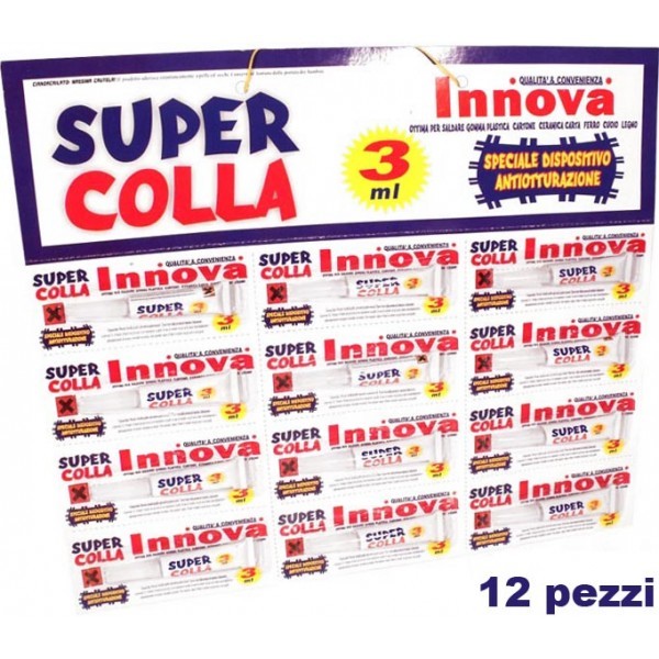 Set 12 Tubetti Colla Cianoacrilica Per Riparazione Plastica Metallo Legno 3g dfh