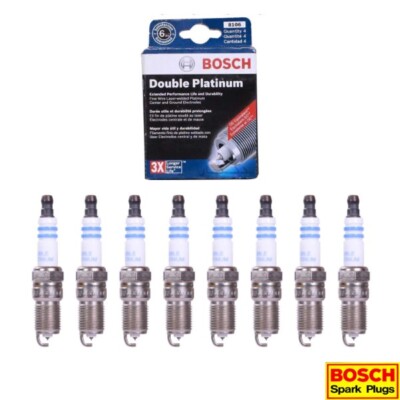 New Set of 8 Bosch Double Platinum Spark Plug for Buick Cadillac Chevy GMC