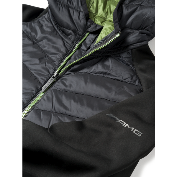 A/M/G B66958744 - ORIGINAL MERCEDES AMG HYBRIDJACKE HERREN NYLON SCHWARZ GRÜN S - NEU
