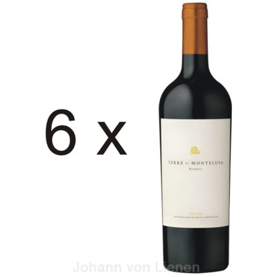 6 Flaschen Terre di Montelusa Brindisi Riserva 2019 0,75L 13%vol Italien Apulien
