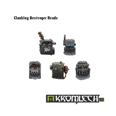 Clanking Destroyer Heads x5 -Ork Boyz Cybork Mek Mega Armour Grotsnik Meganobz
