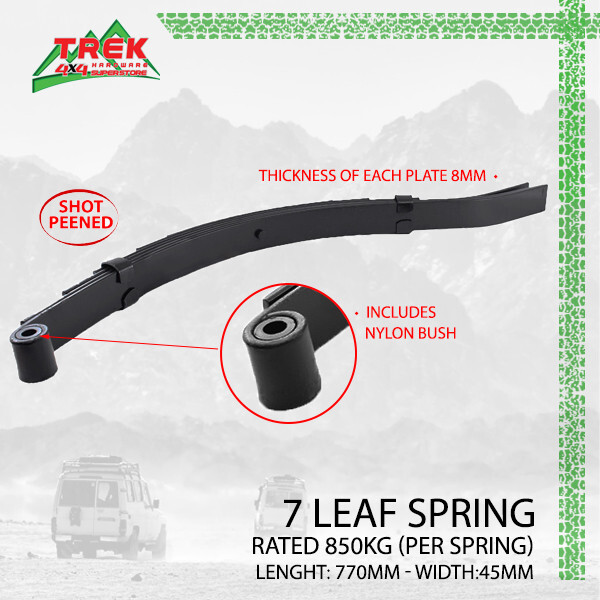 1x 7 Leaf Spring Eye To Slipper 45mm 850kg Horse Float Trailer Caravan Offroad