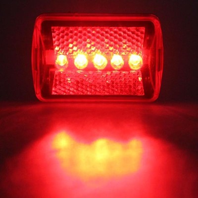 Red Bicycle Bike Rear Tail Light 5-LED Safety Flashing Mount AA Battery Powered