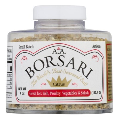 Borsari Citrus Seasoning Blend - Vegan, Gluten Free - 4 oz Seasoned Salt