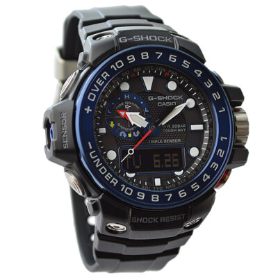 Pre-owned Casio G-shock Gulfmaster Gwn-1000b-1bjf Triple Sensor Ver3 Solar Men Watch Japan