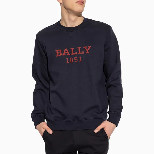 【送料&関税込】Bally Logo Printed Crewneck T-shirt Bally logo-print Organic Cotton T-shirt | Black | FARFETCH