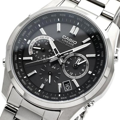 Pre-owned Casio Lineage Liw-m610tse-1ajf Black Solar Analog Men's Watch In Box