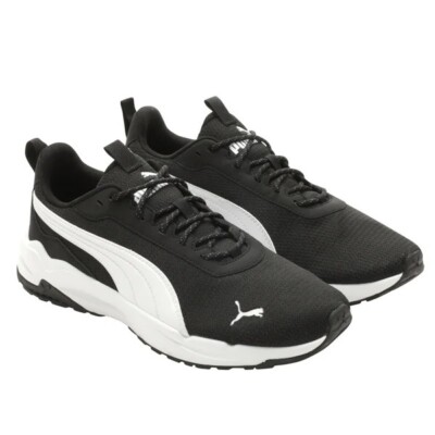 Men's PUMA Forever Better Black/White Sneakers With Box Textile Top Size 10.5