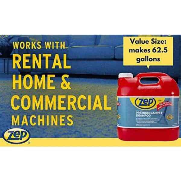 ZEP Premium Carpet Shampoo Cleaner Fresh Scent Concentrated Formula 2.5 Gallon