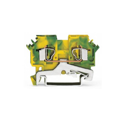 2pcs WAGO 281-607  2-Conductor Ground Terminal Block 4mm² Green-Yellow New Kd