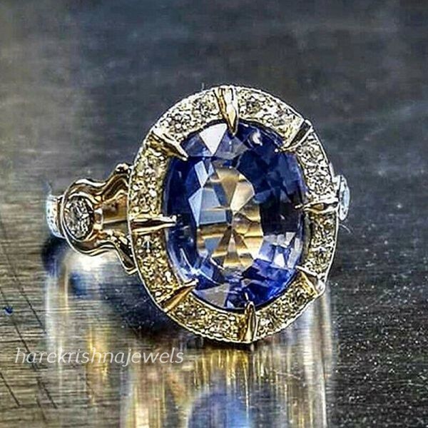 Oval Cut 3CT Genuine Tanzanite Engagement Wedding Halo Ring 14K White Gold Over