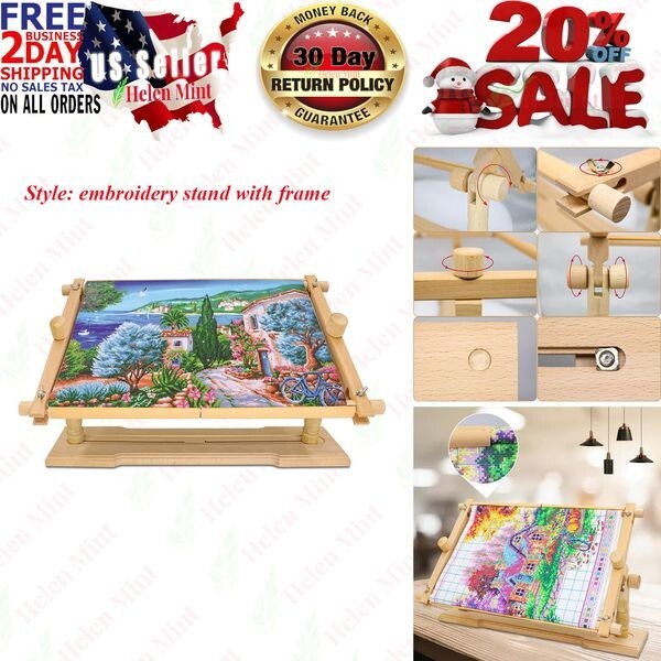 Scroll Beech Woo Frame Stand Adjustable Cross Stitch