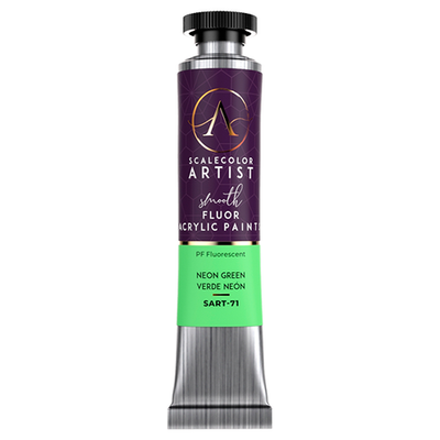 Pintura acrílica verde neón premium 20 ml de Scale75 para uso con pincel y ae...