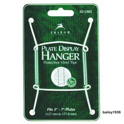 WHITE 7.5" - 9.5" Plate Hangers Wire DELUXE Display Easel Tripar 32-1303