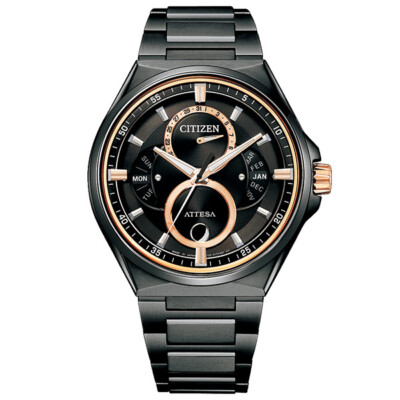 Pre-owned Citizen Attesa Act Line Bu0065-64e Black Eco-drive Titanium Men Watch In Box