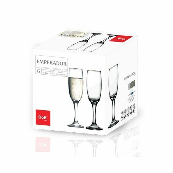 Set Servizio 6 Bicchieri Calici Emperador 21cl Vetro Bevande Acqua Vino bal