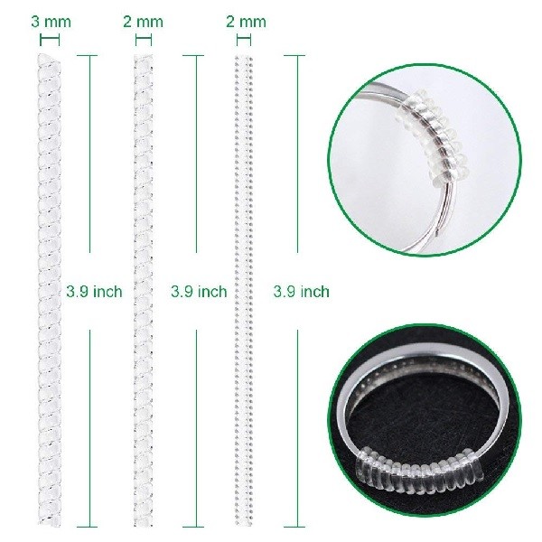 Anpro Set of 15 Ring Size Adjuster with 3 Sizes Clear Ring Sizer Resizer Fit