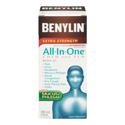 BENYLIN All in One Cold & Flu Extra Strength +Mucus & Phlem Syrup 180ml