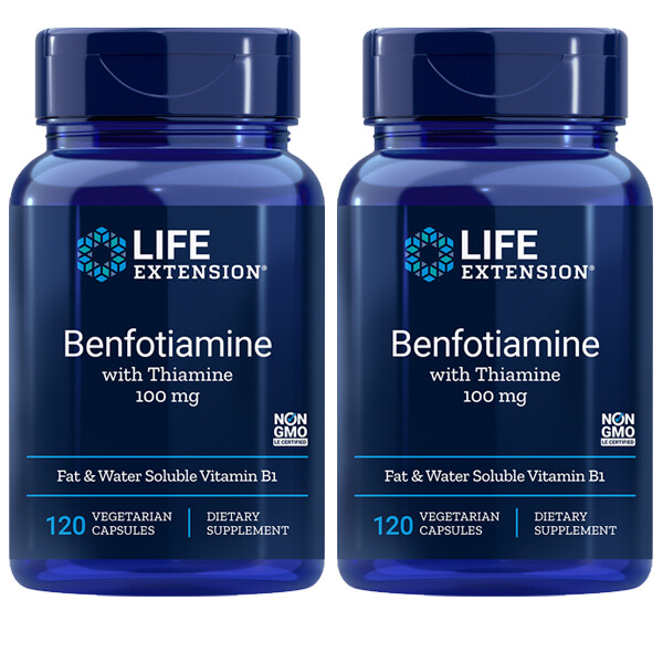 Бенфотиамин с тиамином 2X120 вегетарианских капсул Life Extension