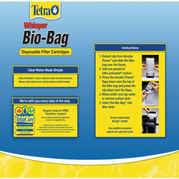 Internal Whisper Bio Bag Filters Cartridges Large Assembled Aquarium Fish Tanks