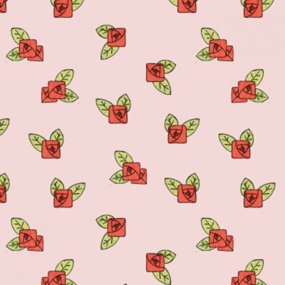 Riley Blake Be Mine Valentine by Janet Wecker-Frisch C12786 Blush Rose   Cotton