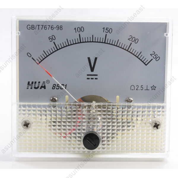 1 × Dc 250v Analog Panel Volt Voltage Meter Voltmeter Gauge 85c1 White 0-250v Dc