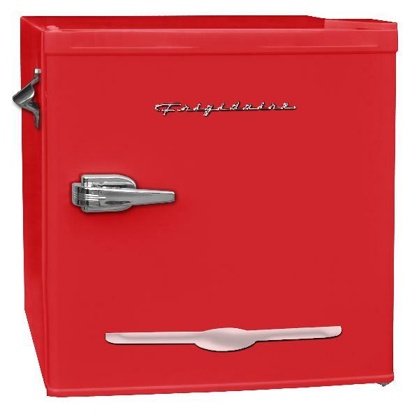 Retro Mini Fridge With Side Bottle Opener Compact Size For Dorms 1.6 Cu Ft Red