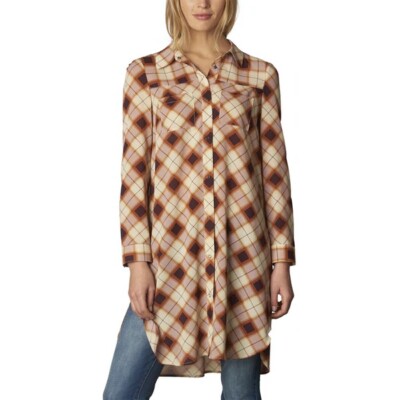 NWT Prana Flint Maxi Plaid Top Tunic Size Small
