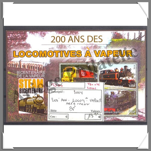 Togo - Locomotives - Timbres Poste NÂ°1959 Ã  1962