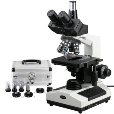 AmScope 40X-1600X Phase Contrast Veterinary Trinocular Compound Microscope