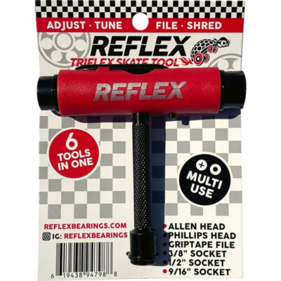 Reflex Triflex Skateboard Tool Red - Sockets, Wrench/Screwdriver, Griptape File
