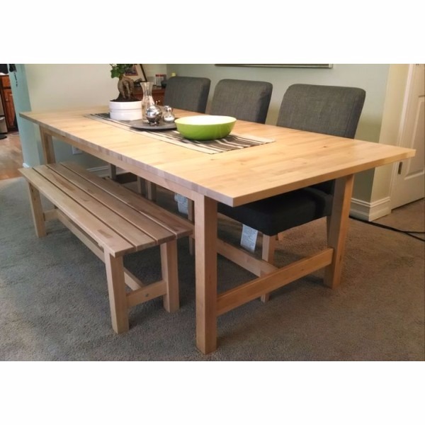 Ikea extendable table NORDEN Birch + Ikea bench | in Stroud