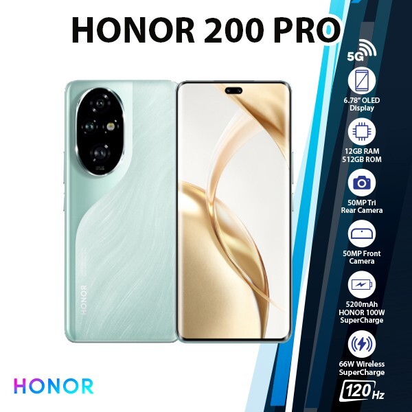 Honor 200 Pro 新品未使用 オーシャンシアン 中国版 HONOR 200 Pro 5G Android Cell Phone (Ocean Cyan/12GB+512GB