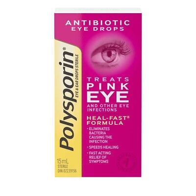 POLYSPORIN PINK EYE DROPS 15ML Heal-Fast Formula Free Fast shipping from USA