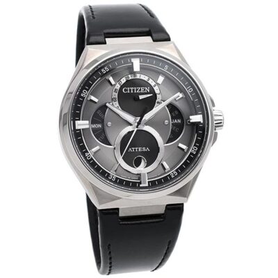 Pre-owned Citizen Attesa Eco-drive Bu0060-09h Silver Black Solar Men's Watch In Box