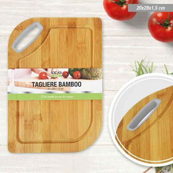 Tagliere Legno Naturale Con Manico Tavola Affettare 20x28cm bal